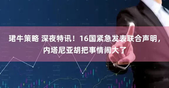 珺牛策略 深夜特讯！16国紧急发表联合声明，内塔尼亚胡把事情闹大了